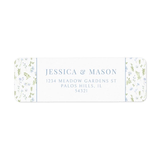 Étiquette d'adresse de retour du mariage de fleurs (Devant)
