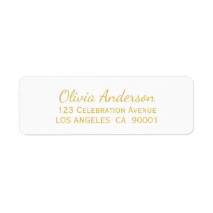 Étiquette d'adresse de retour du Mariage Gold