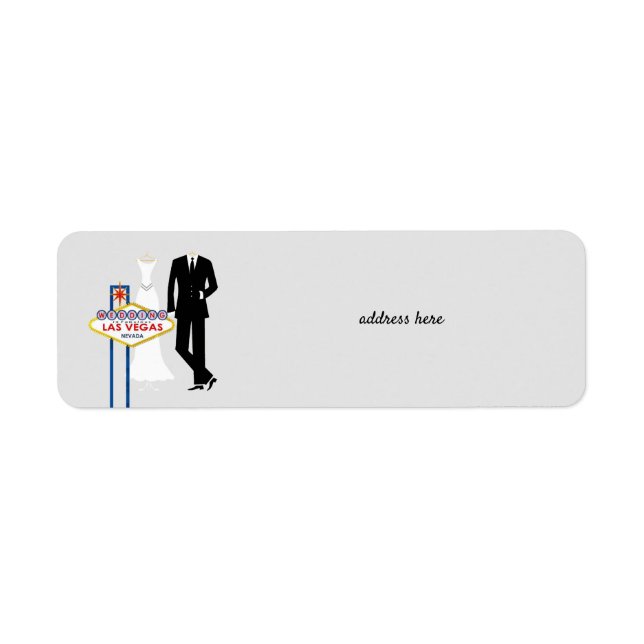 Étiquette d'adresse de retour du Mariage Las Vegas (Devant)