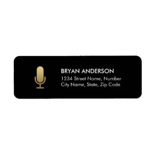 Étiquette d'adresse de retour du microphone Gold