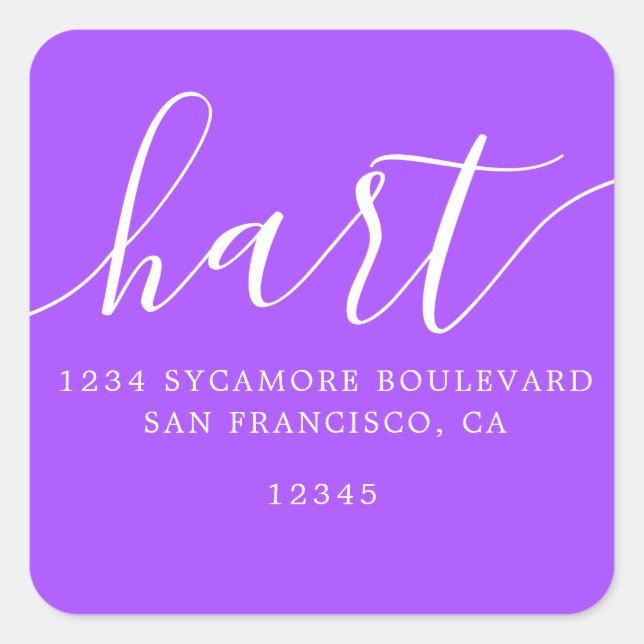 Étiquette d'adresse de retour d'une famille mauve  (Devant)