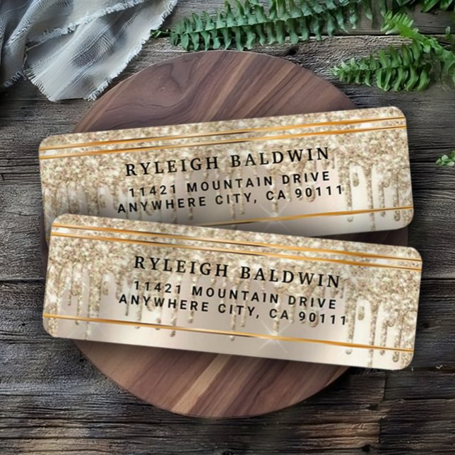 Étiquette d'adresse de retour élégante des parties (Créateur téléchargé)