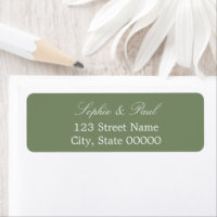 Étiquette d'adresse de retour élégante Sage Green