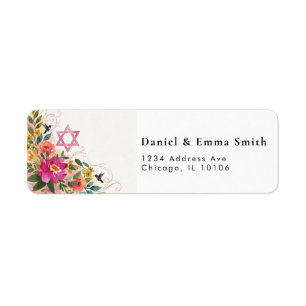 Étiquette d'adresse de retour Étoile de david juiv