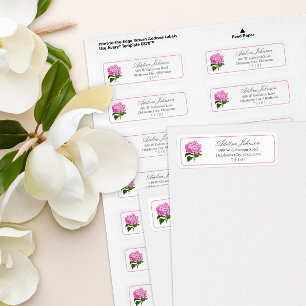 Étiquette d'adresse de retour Fleur de Hortensia R