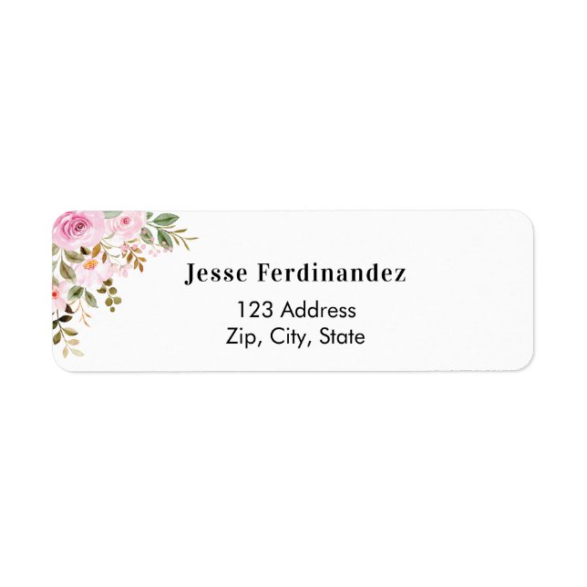 Étiquette d'adresse de retour fleur d'eucalyptus f (Devant)