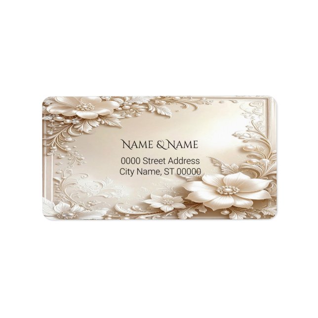 Étiquette d'adresse de retour Fleurs d'ivoire (Devant)