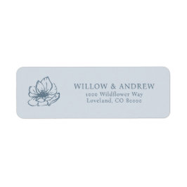 Étiquette d'adresse de retour Floral bleu