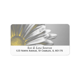 Étiquette d'adresse de retour Floral Jaune