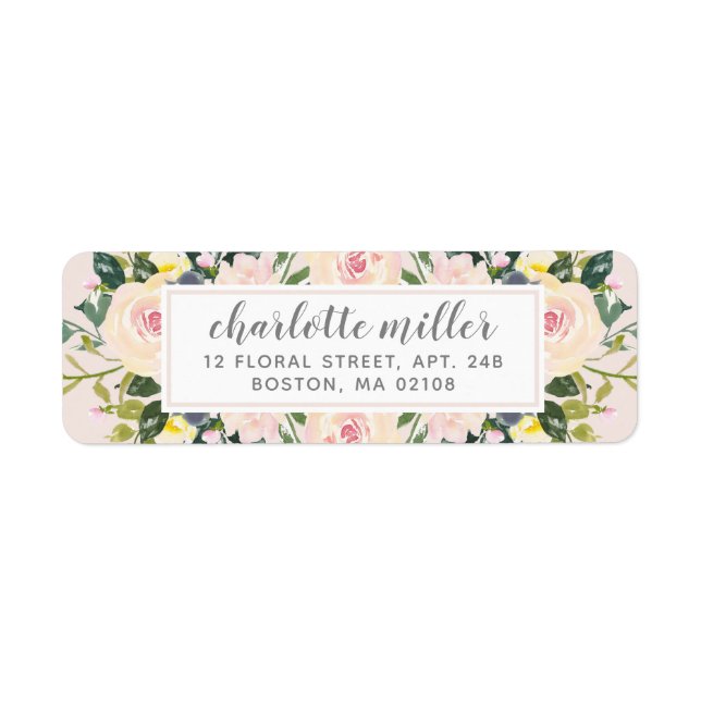 Étiquette d'adresse de retour Flore de printemps (Devant)