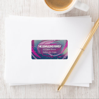 Étiquette d'adresse de retour Fuchsia & Rose Pâle