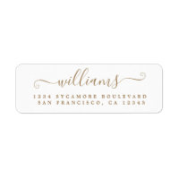 Étiquette d'adresse de retour Gold Script