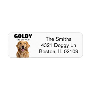 Étiquette d'adresse de retour Golden Retriever per