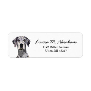 étiquette d'adresse de retour Great Dane Dog