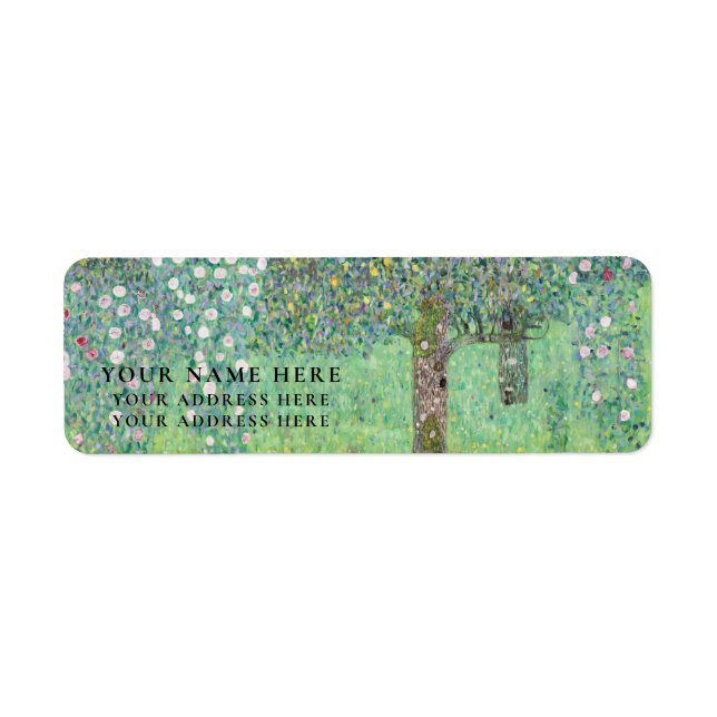 ÉTIQUETTE D'ADRESSE DE RETOUR : GUSTAV KLIMT : ROS (Devant)