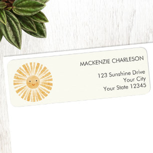 Étiquette d'adresse de retour Happy Sunshine