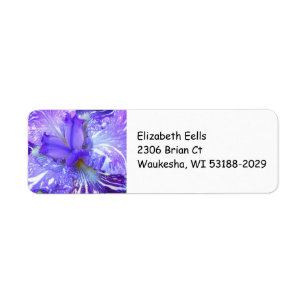 Étiquette d'adresse de retour Iris violet