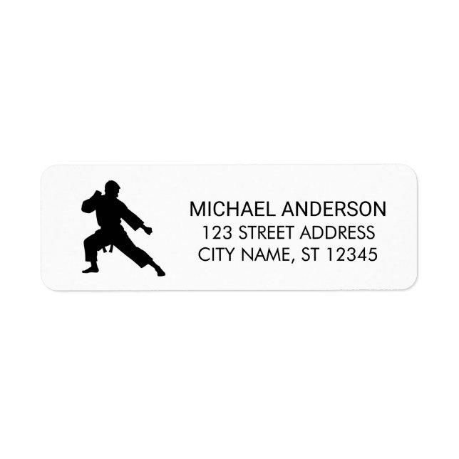 Étiquette d'adresse de retour Karaté / Taekwondo / (Devant)