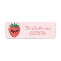 Étiquette d'adresse de retour Kawai fraise