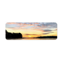 Étiquette d'adresse de retour Lake Oconee Sunrise