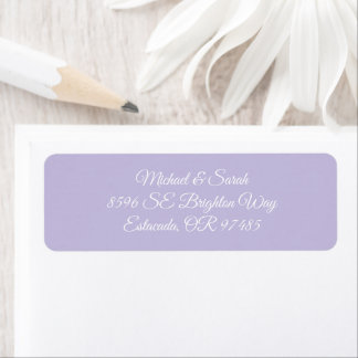 Étiquette d'adresse de retour lavande violet éléga