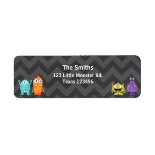 Étiquette d'adresse de retour Little Monster