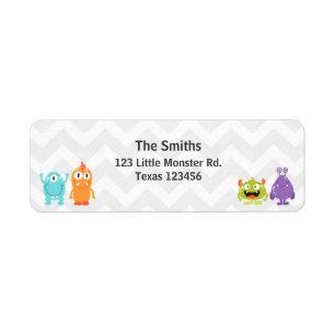 Étiquette d'adresse de retour Little Monster