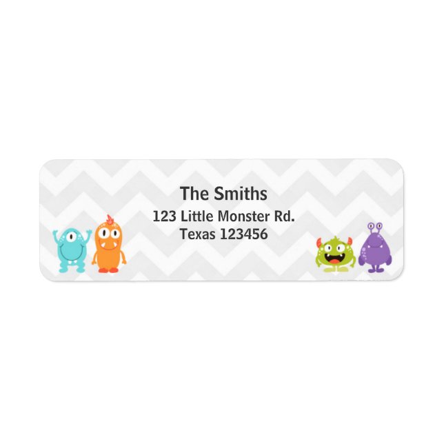 Étiquette d'adresse de retour Little Monster (Devant)
