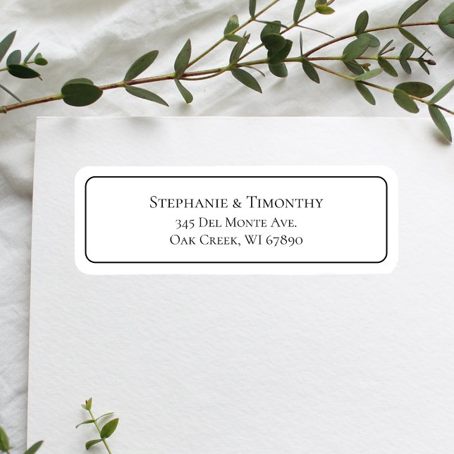 Étiquette d'adresse de retour Mariage classique si (Effortlessly manage wedding correspondence with our simple return labels, ensuring seamless mailing.)