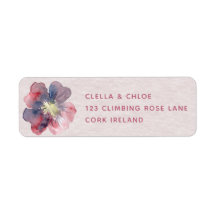 Étiquette d'adresse de retour Mariage Flor Ever