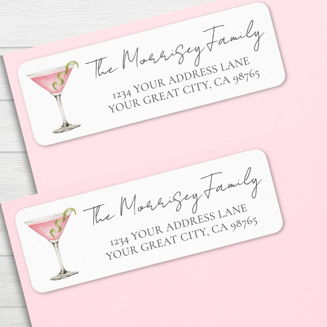 Étiquette d'adresse de retour Martini (Martini Return Address Label)