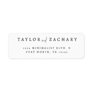 Étiquette d'adresse de retour mignonne et cursive
