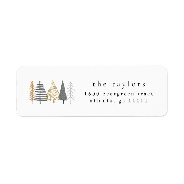 étiquette d'adresse de retour minimaliste de noël  (Devant)