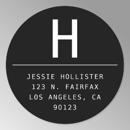 Étiquette d'adresse de retour minimaliste ronde no