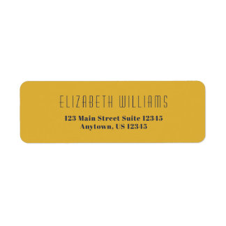 Étiquette d'adresse de retour moderne bleu or simp