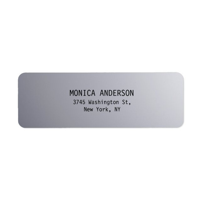Étiquette d'adresse de retour moderne Silver Grey (Devant)