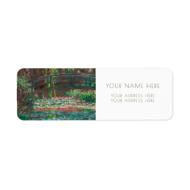 ÉTIQUETTE D'ADRESSE DE RETOUR MONET "EAU LILY POND (Devant)