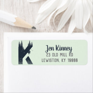 Étiquette d'adresse de retour Monogramme 'K' de Wi
