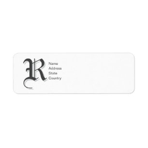 Étiquette d'adresse de retour Monogramme personnal
