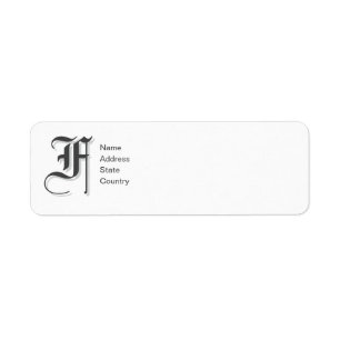 Étiquette d'adresse de retour Monogramme personnal
