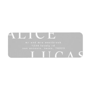 étiquette d'adresse de retour monogramme ultra mod