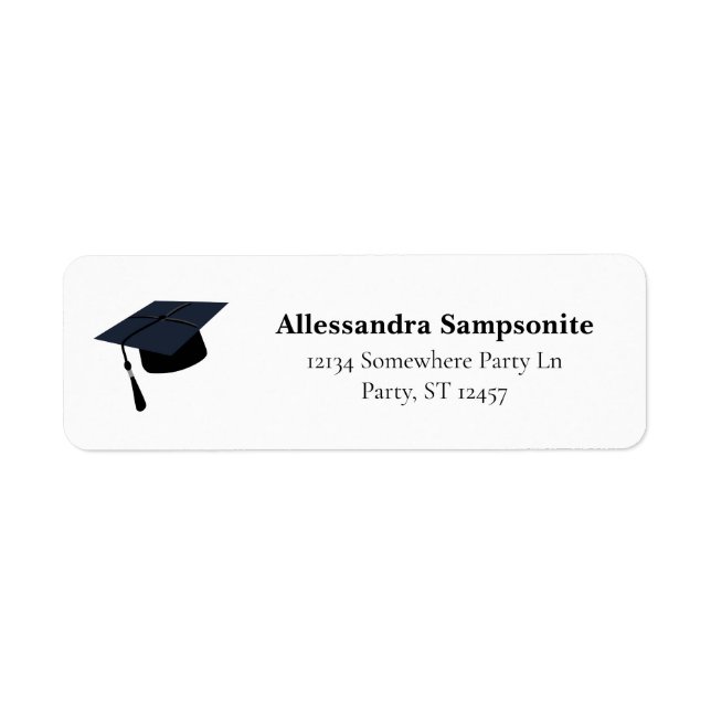 Étiquette d'adresse de retour noire du Casquette (Devant)