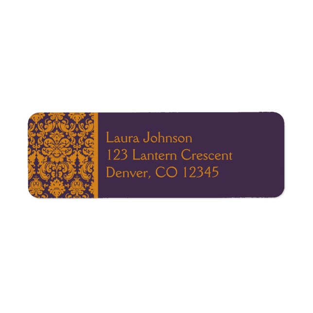 Étiquette d'adresse de retour Orange et Purple Dam (Devant)