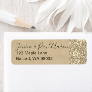 Étiquette d'adresse de retour Paillettes de métal
