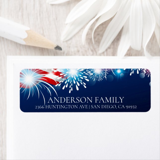 Étiquette d'adresse de retour patriotique (En situation)