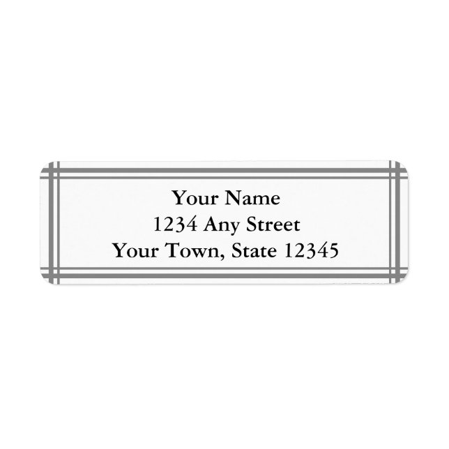 Étiquette d'adresse de retour personnalisée gris e (Devant)