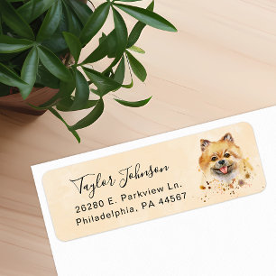 Étiquette d'adresse de retour Pomeranian