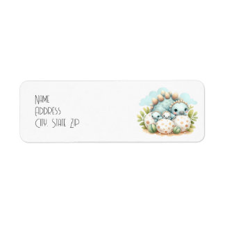 Étiquette d'adresse de retour pour Baby Shower Din