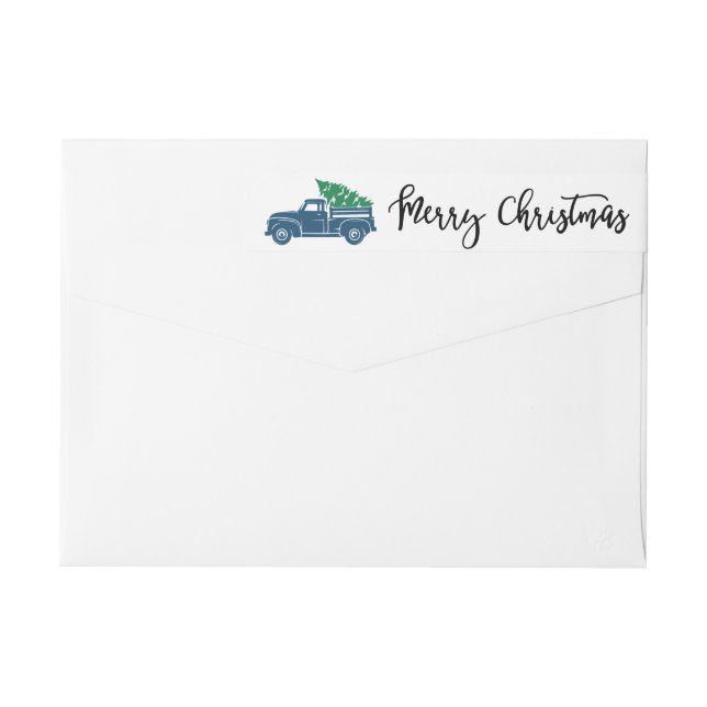 Étiquette d'adresse de retour pour camion de Noël (Dos)