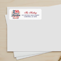 Étiquette d'adresse de retour pour le 250e anniver
